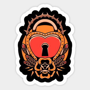 locked heart tattoo Sticker